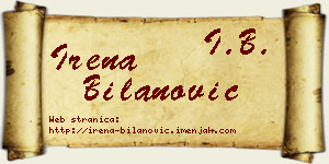 Irena Bilanović vizit kartica
